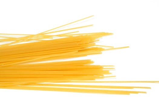 Spaghetti noodles on white background