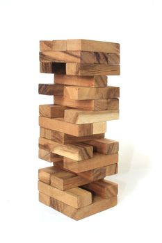 Wood block tower Game children