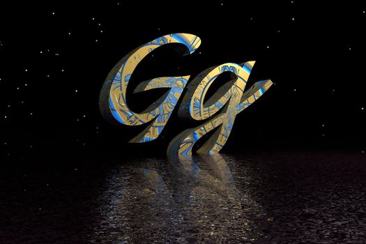 letter g blue and yellow