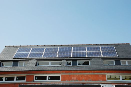 House with solar panels on roof
