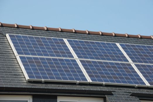 House with solar panels on roof
