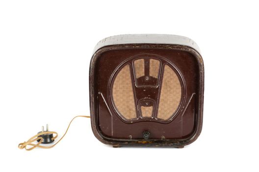 Old Radio 50s - 60s isolated on a white