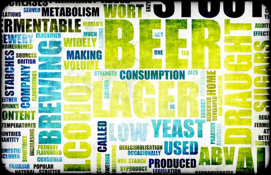 Beer Related Text Design Element as Background