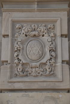 Carved Coat of Arms on a building in Yorkshire