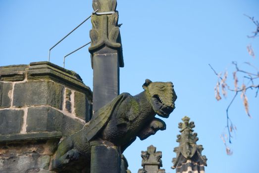 A gargoyle of a Griffin or a Wyvern on Halifax Minster Church