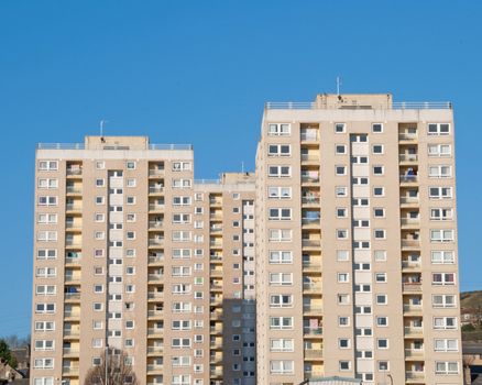 Council Apartment Blocks against a Blue Sky