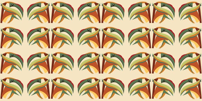Seamless abstract wallpaper background pattern of a tropical parrot head