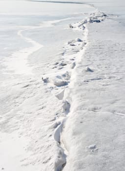 frozen Winter sea, the in the ice, background
