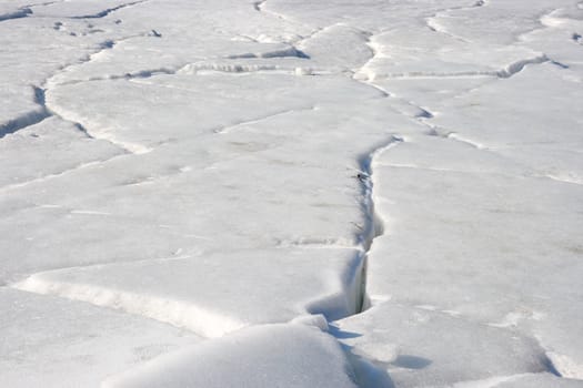 frozen Winter sea, the in the ice, background
