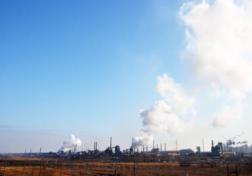 Smoke above a factory, ecology
