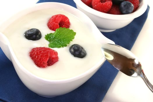 Fruit yoghurt with different varieties of berries