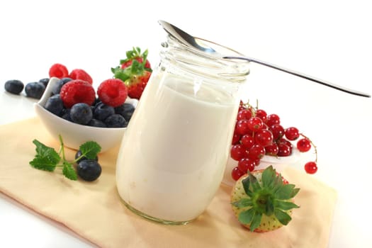 Fruit yoghurt with different varieties of berries