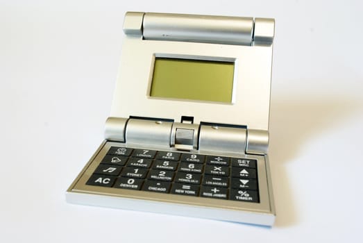 electronic clock calculator on a white background