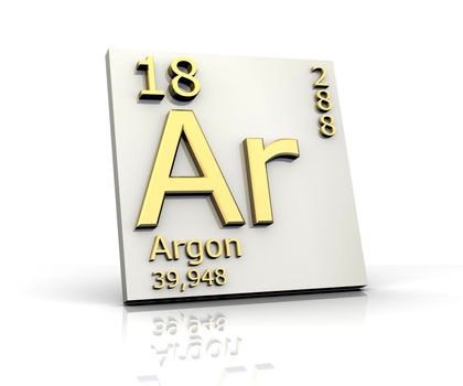 Argon form Periodic Table of Elements - 3d made