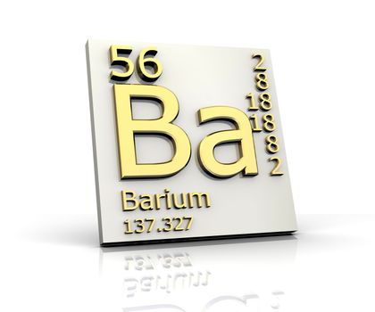 Barium form Periodic Table of Elements - 3d made