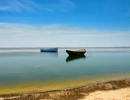 water landscape with boat