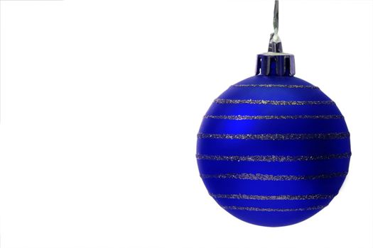 blue christmas ball with clipping path