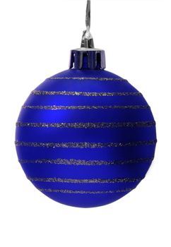 blue christmas ball with clipping path