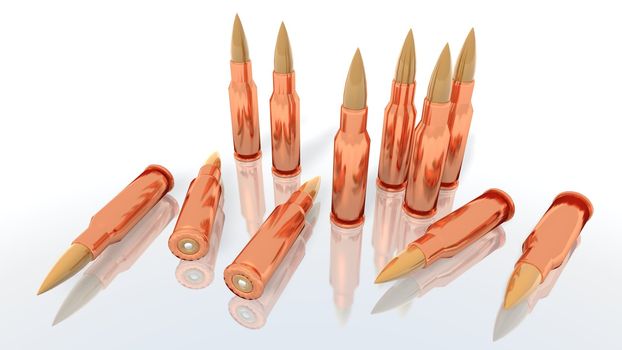 a 3d rendering of some bullets