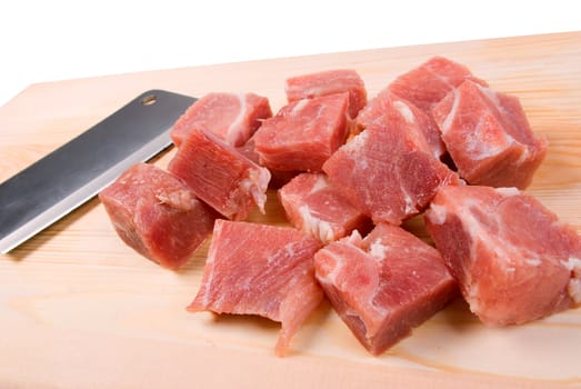 Chopping of meaton wooden board