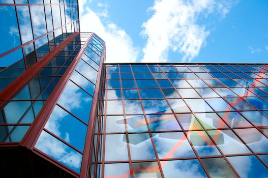 On office building charts showing growth and prosperity in business are shown