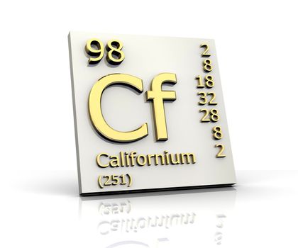 Californium Periodic Table of Elements - 3d made