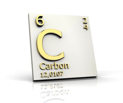 Carbon form Periodic Table of Elements - 3d made