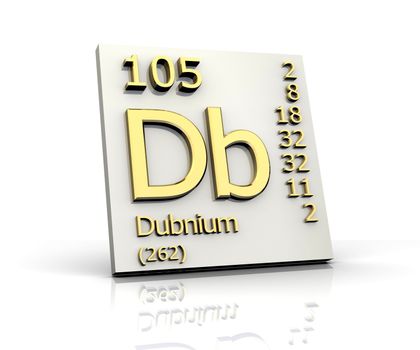 Dubnium Periodic Table of Elements - 3d made