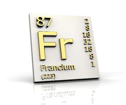 Francium form Periodic Table of Elements - 3d made