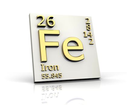 Iron form Periodic Table of Elements - 3d made