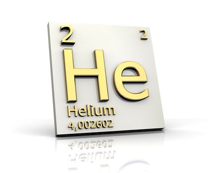 Helium form Periodic Table of Elements - 3d made