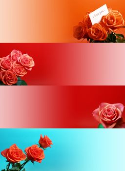 web banners with rose