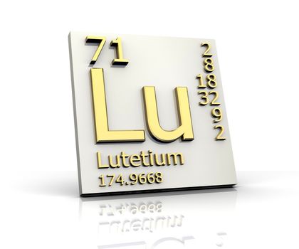 Lutetium form Periodic Table of Elements - 3d made