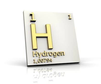 Hydrogen form Periodic Table of Elements - 3d made