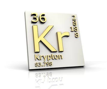 Krypton form Periodic Table of Elements - 3d made