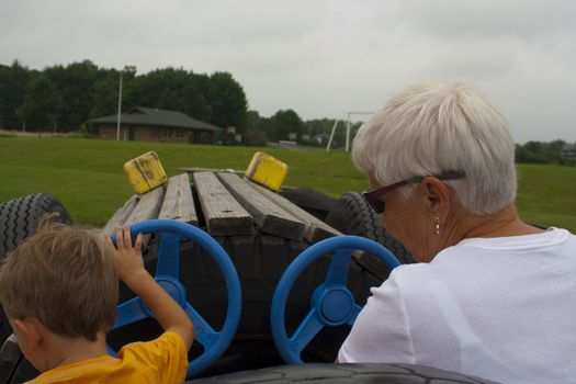 Driver's education in playground