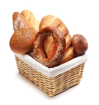 baked bread in basket