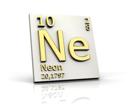 Neon form Periodic Table of Elements - 3d made