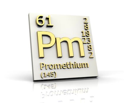 Promethium form Periodic Table of Elements - 3d made