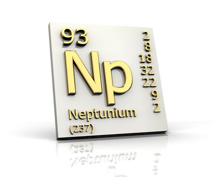 Neptunium form Periodic Table of Elements - 3d made
