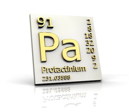 Protactinium form Periodic Table of Elements - 3d made