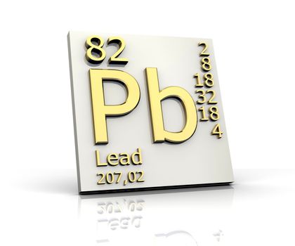 Lead form Periodic Table of Elements - 3d made