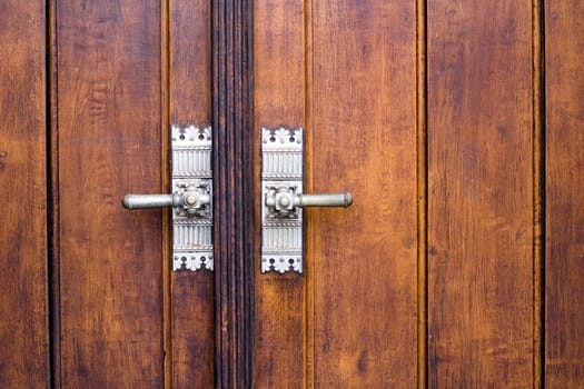 Old door handle close up