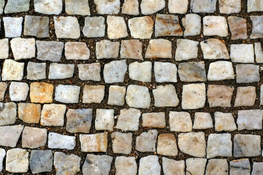 Stone blocks of sidewalk