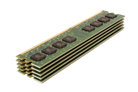 Pack of DDR2 Memory Modules, isolated.