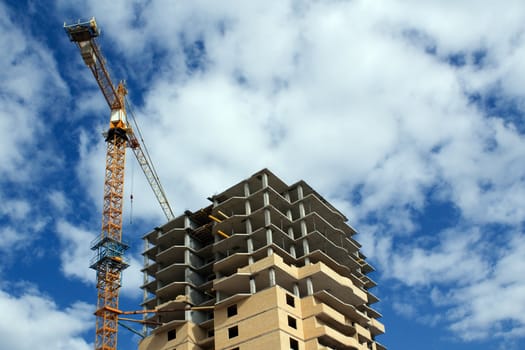 construction of modern residential building