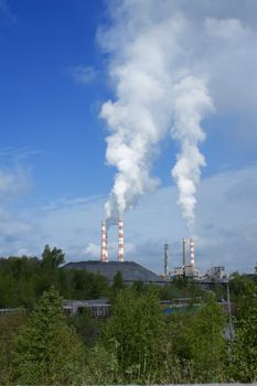 smoke-stack polluting the air