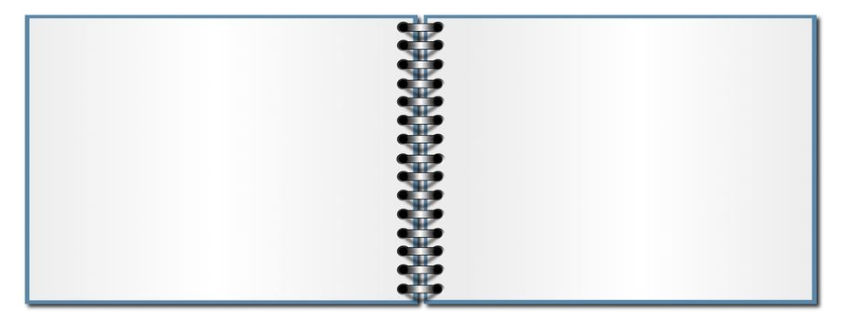 Open ring book on a white background