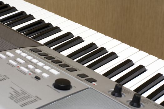 electronic piano keyboard with soft focus