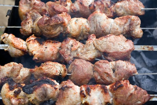 Close-up tasty Pork Shashlik!